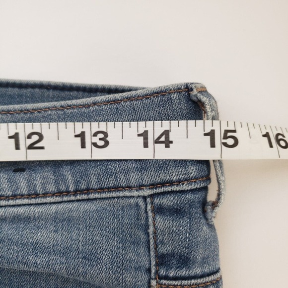 Express Distressed Ankle Jeans Women's 8R Medium Blue Super High Rise Stretch - Picture 6 of 9